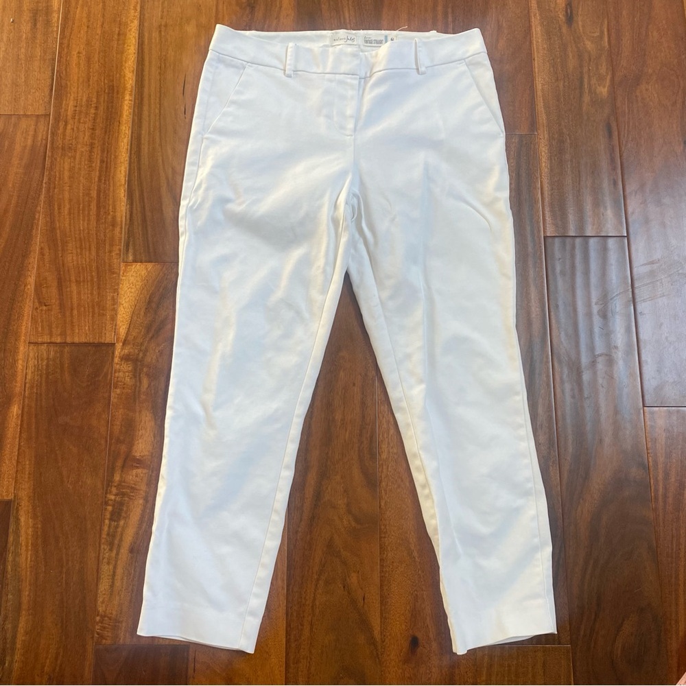 Maison Jules Women's Renee Vintage Straight White Pants Size 8